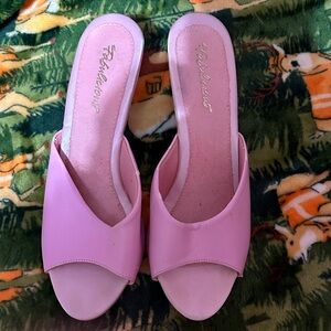 Trendy Pink Women's Mules by Fashionous